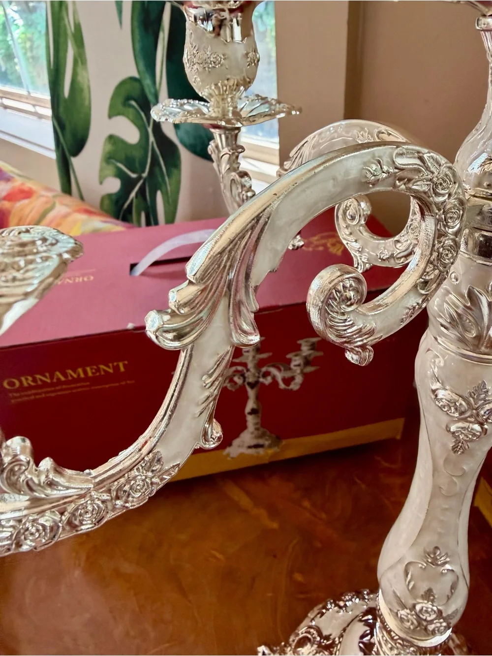 2 BENESRFIT Silver White Enamel 5 Arm Candelabra Candle Holder European Wedding
